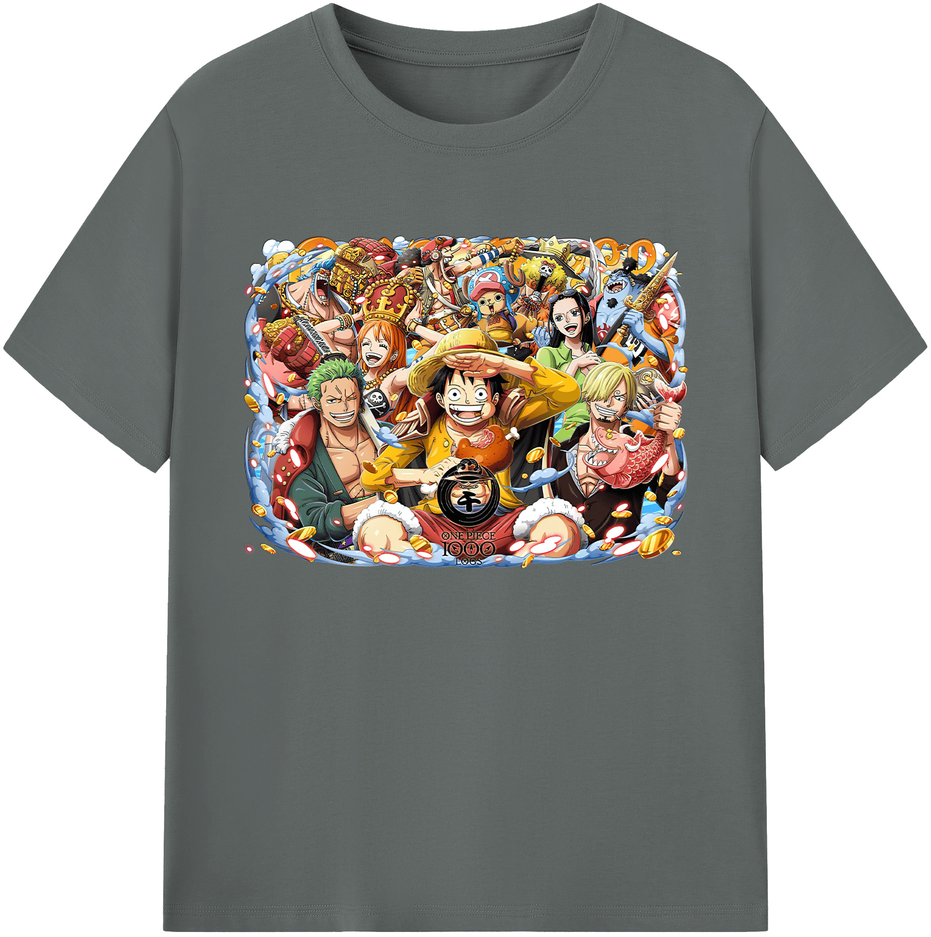 ワンピース モンキー・D・ルフィ ONE PIECE Monkey D. Luffy 綿100％ メンズ半袖Tシャツ｜肌触りやわらか＆通気性
